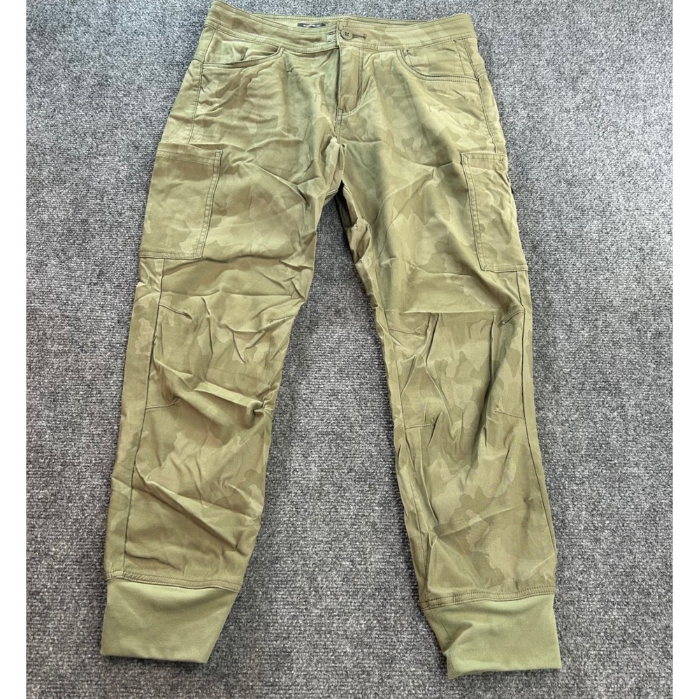 prAna Halle E-Waist Jogger Women 8 Green Camo Cargo Hiking Pants Outdoor Travel